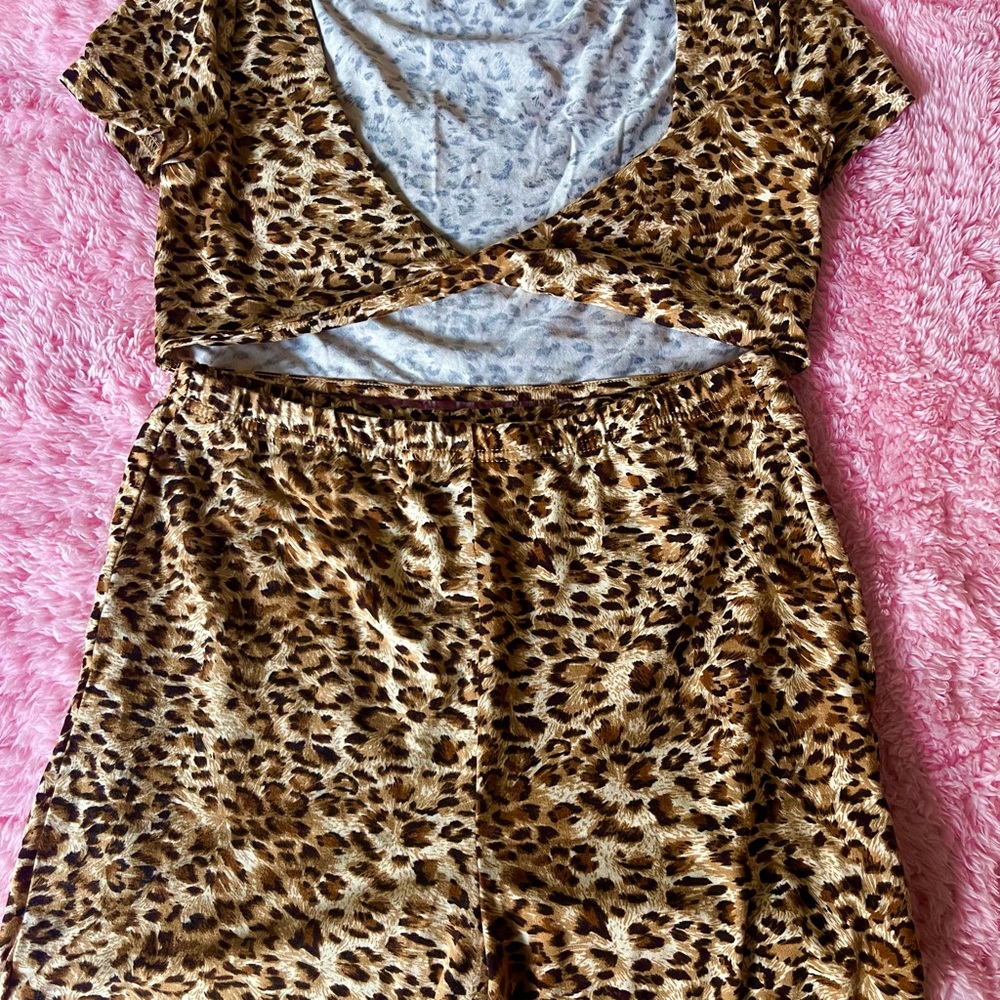 Leopard Print Two-Piece Set